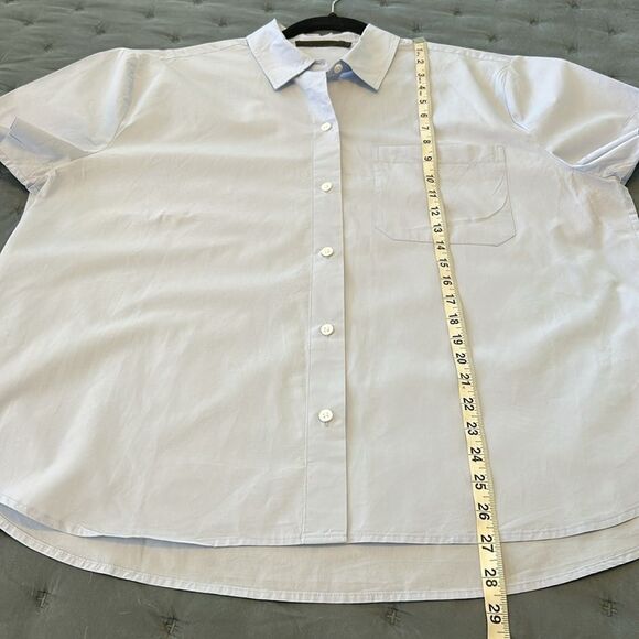 Jenni Kayne Oversized Boyfriend Button Down Cotton Shirt Light Blue Size XXL - Picture 7 of 9